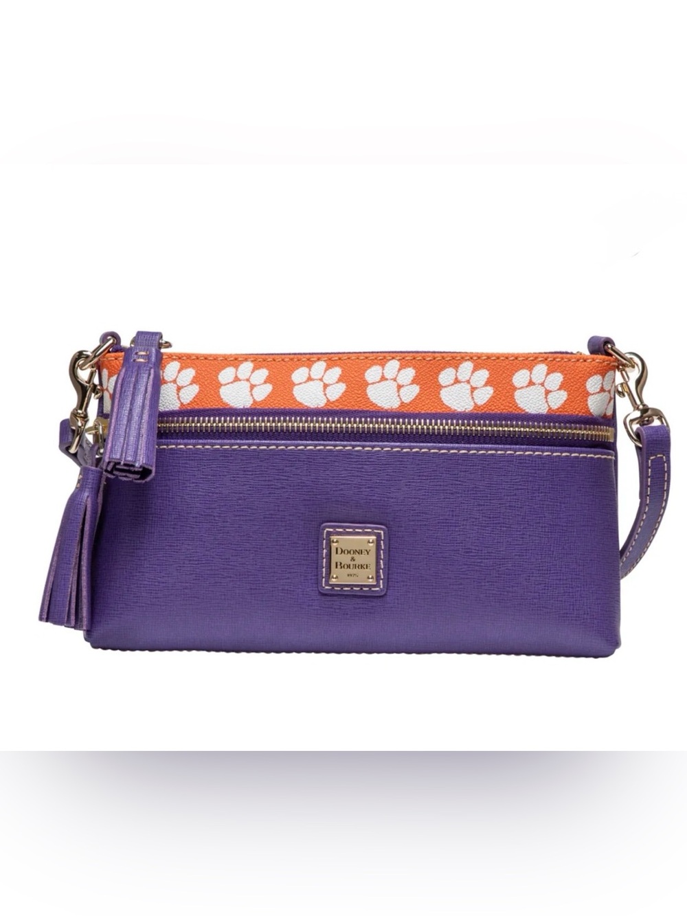 Women's Dooney & Bourke Clemson Tigers Saffiano Tech Top Crossbody Purse